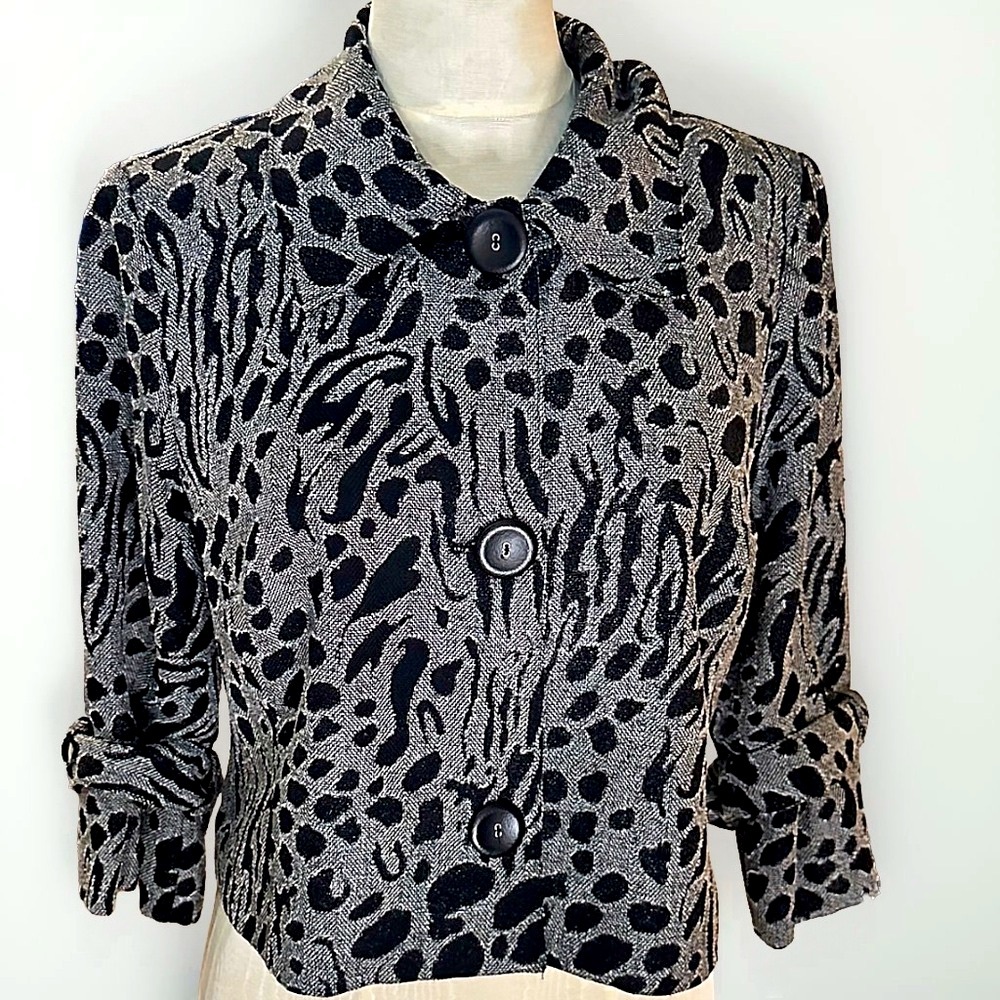 Frank Lyman Design Textured Woven Blazer | Jacket w Buttons. Vintage 2001-2004